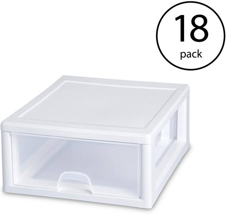 The Best Storage Containers for Organizing Your Space 59 Sterilite 16 Qt. Single Box Modular Stacking Storage Drawer Container (18-Pack)