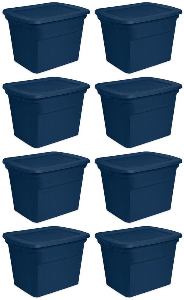 The Best Storage Containers for Organizing Your Space 39 Sterilite Classic Lidded Stackable 18 gal. Storage Tote Container in Blue (8-Pack)