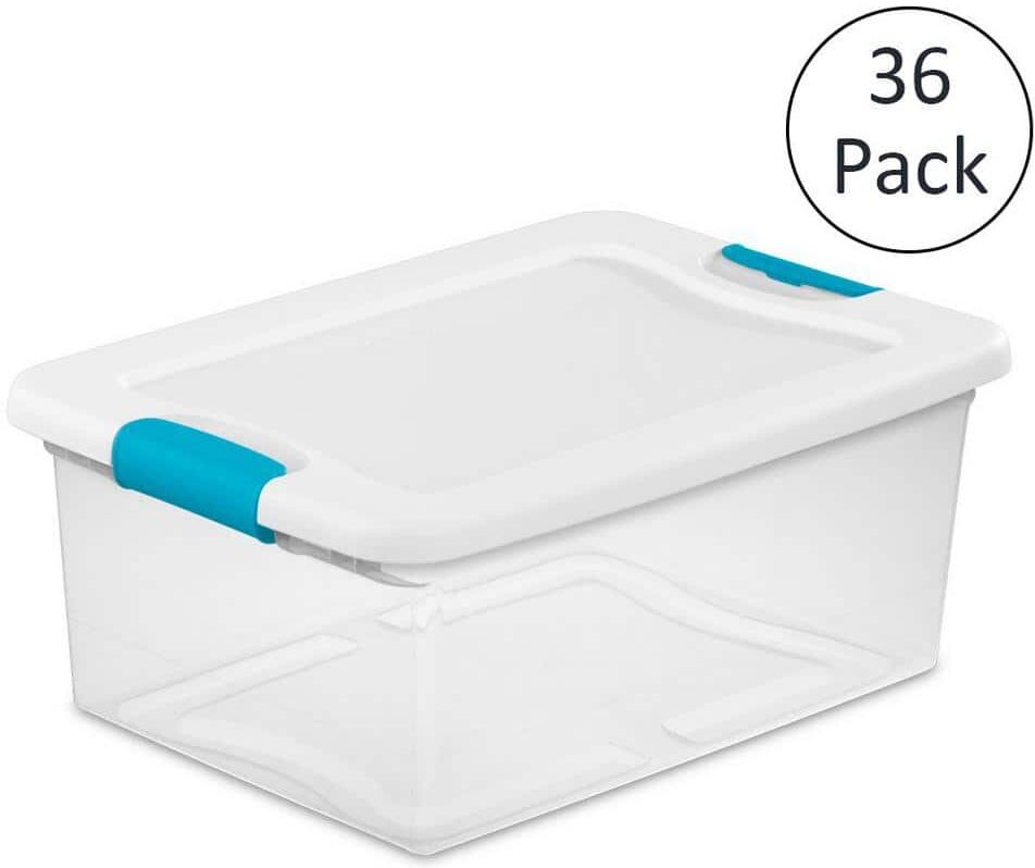 The Best Storage Containers for Organizing Your Space 44 Sterilite 15 Qt. Clear Stackable Latching Storage Box Container (36-Pack)