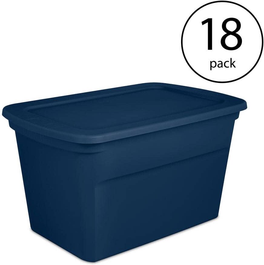 The Best Storage Containers for Organizing Your Space 35 Sterilite Classic Lidded Stackable 30 Gal Storage Tote Container, Blue, 18 Pack