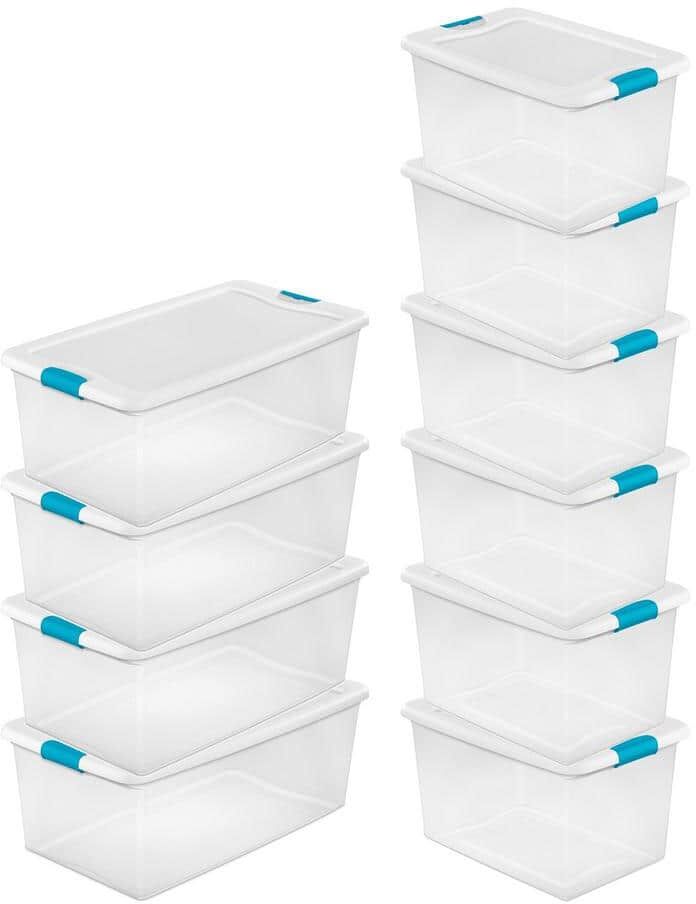 The Best Storage Containers for Organizing Your Space 52 Sterilite 106 Qt. Stackable Storage Box Container (4 Pack) + 64 Qt Box (6 Pack)