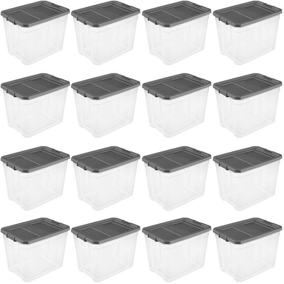 The Best Storage Containers for Organizing Your Space 28 Sterilite 108 qt. Clear Stacker Storage Container Tote with Latching Lid (16-Pack)