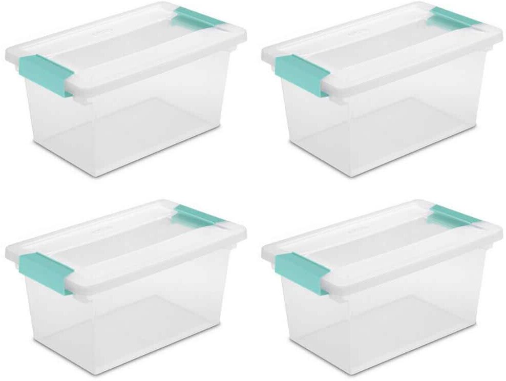 The Best Storage Containers for Organizing Your Space 34 Sterilite 19628604 Medium Clip Box Clear Storage Tote Container with Lid