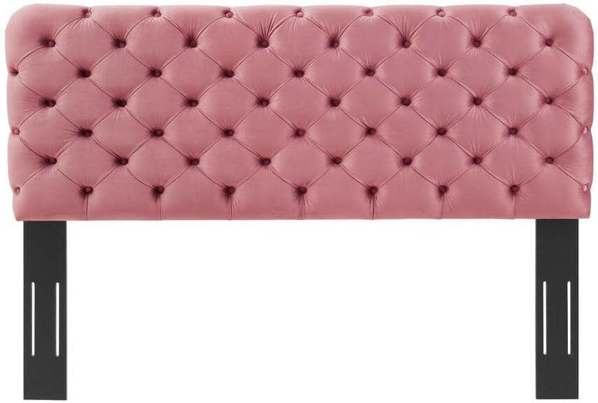 MODWAY Lizzy Tufted Dusty Rose Queen Performance Velvet Headboard