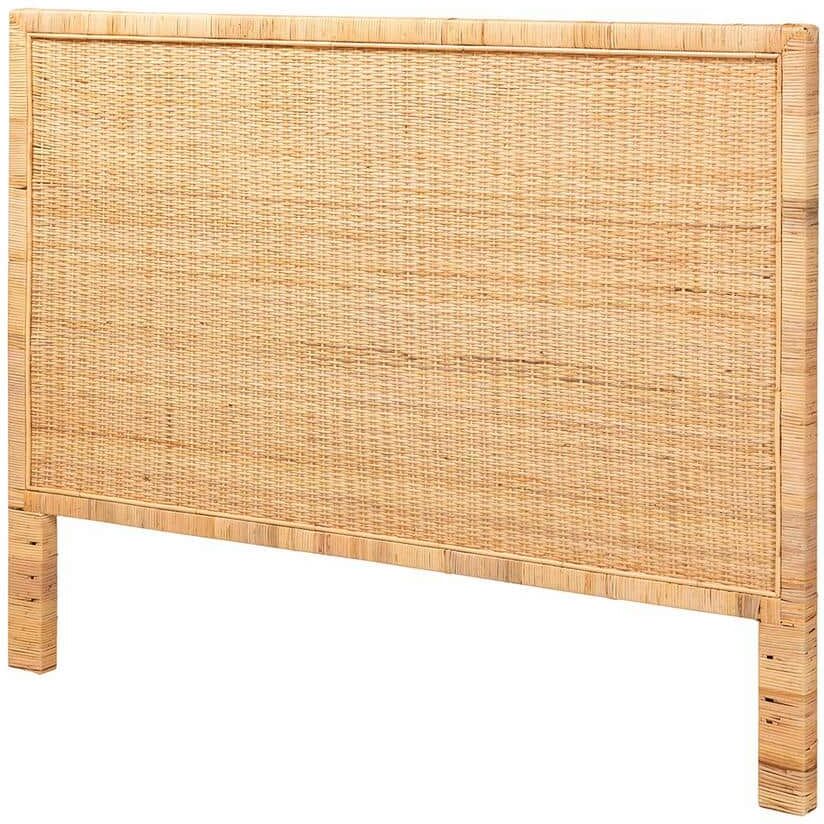 bali & pari Adelyn Brown Natural Rattan King Panel Headboard