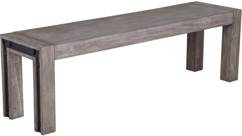 Benjara Gray and Black Backless Bedroom Bench 59 in.