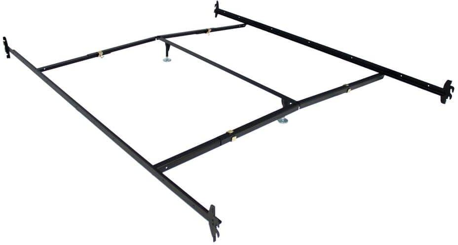 Hollywood Bed Frame Black Adjustable Bedframe Headboard Footboard Hook on Bed Rails