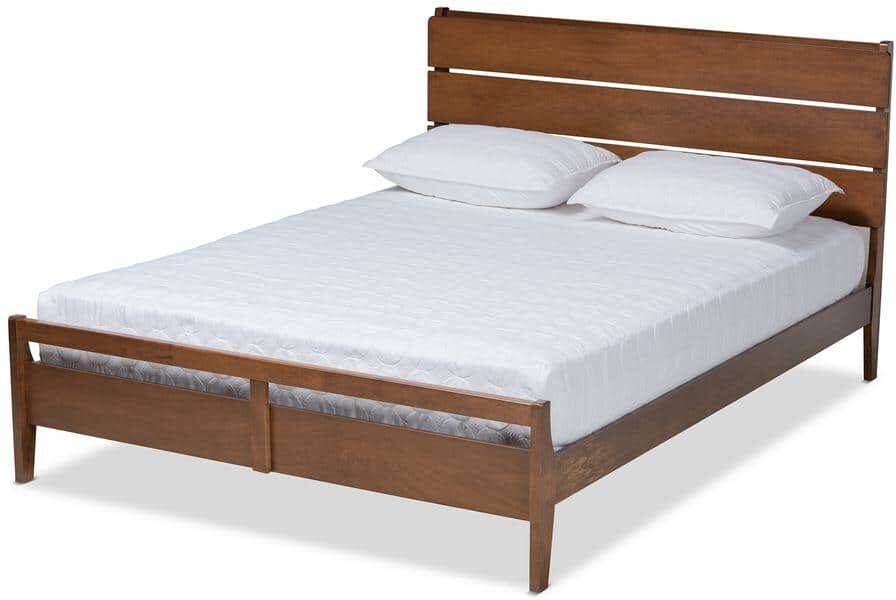 Baxton Studio Avena Walnut Queen Platform Bed