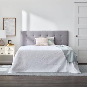 Brookside Kaylee Adjustable Stone Twin/Twin XL Upholstered Low Profile Headboard with Square Tufting