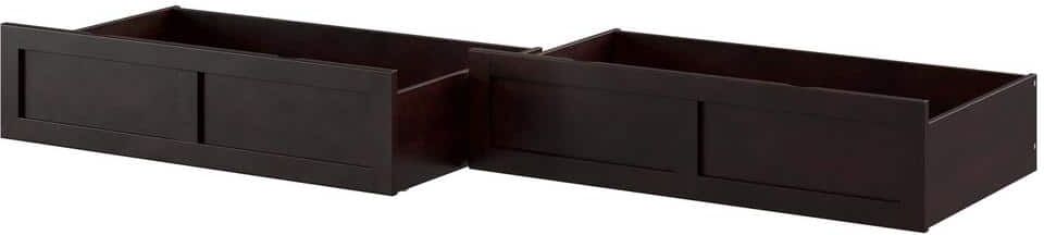 AFI Espresso Dark Brown Extra Long Size (39 5/8 In. Wide, 23 3/8 in. Depth, 10 1/4 in. Height) Roller Bed Drawers (Set of 2)