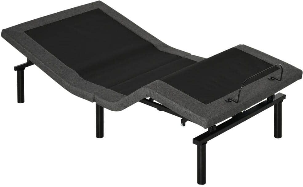 HOMCOM Grey Adjustable Bed Base, Zero Gravity Base for Stress Management