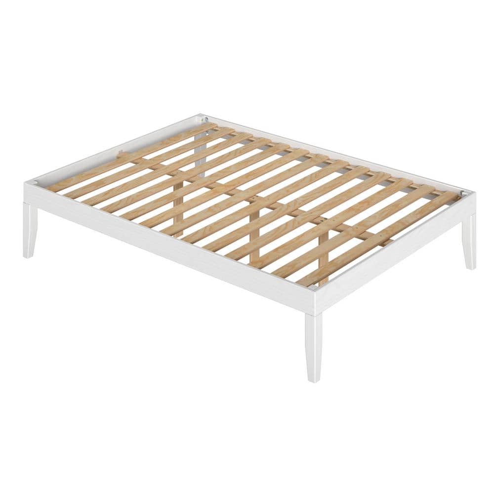 Linon Home Decor Pheba White Wood Frame Full Platform Bed
