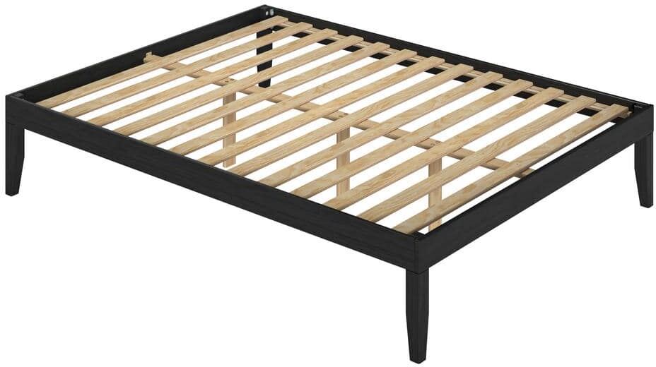 Linon Home Decor Pheba Black Wood Frame Queen Platform Bed