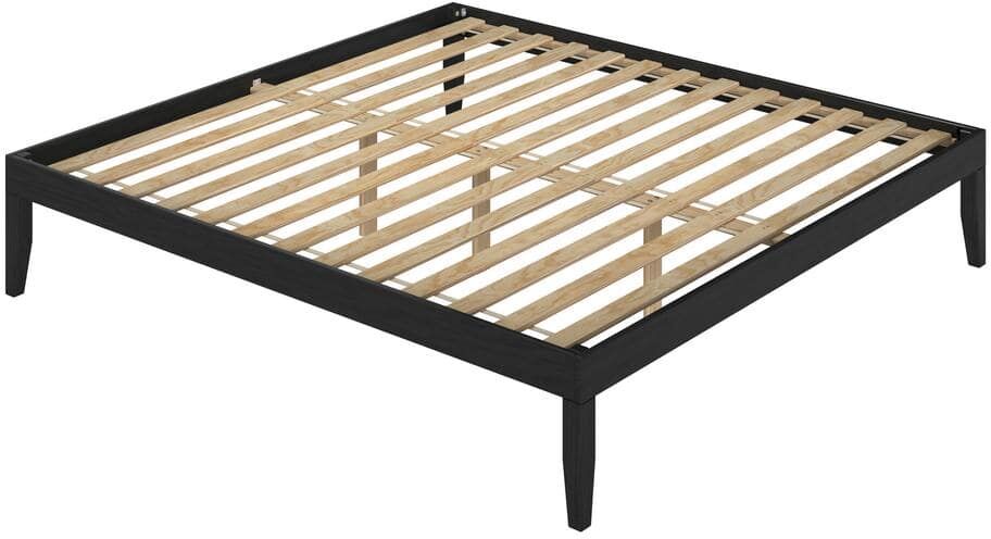 Linon Home Decor Pheba Black Wood Frame King Platform Bed