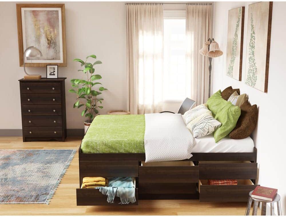 Prepac Queen Wood Storage Bed