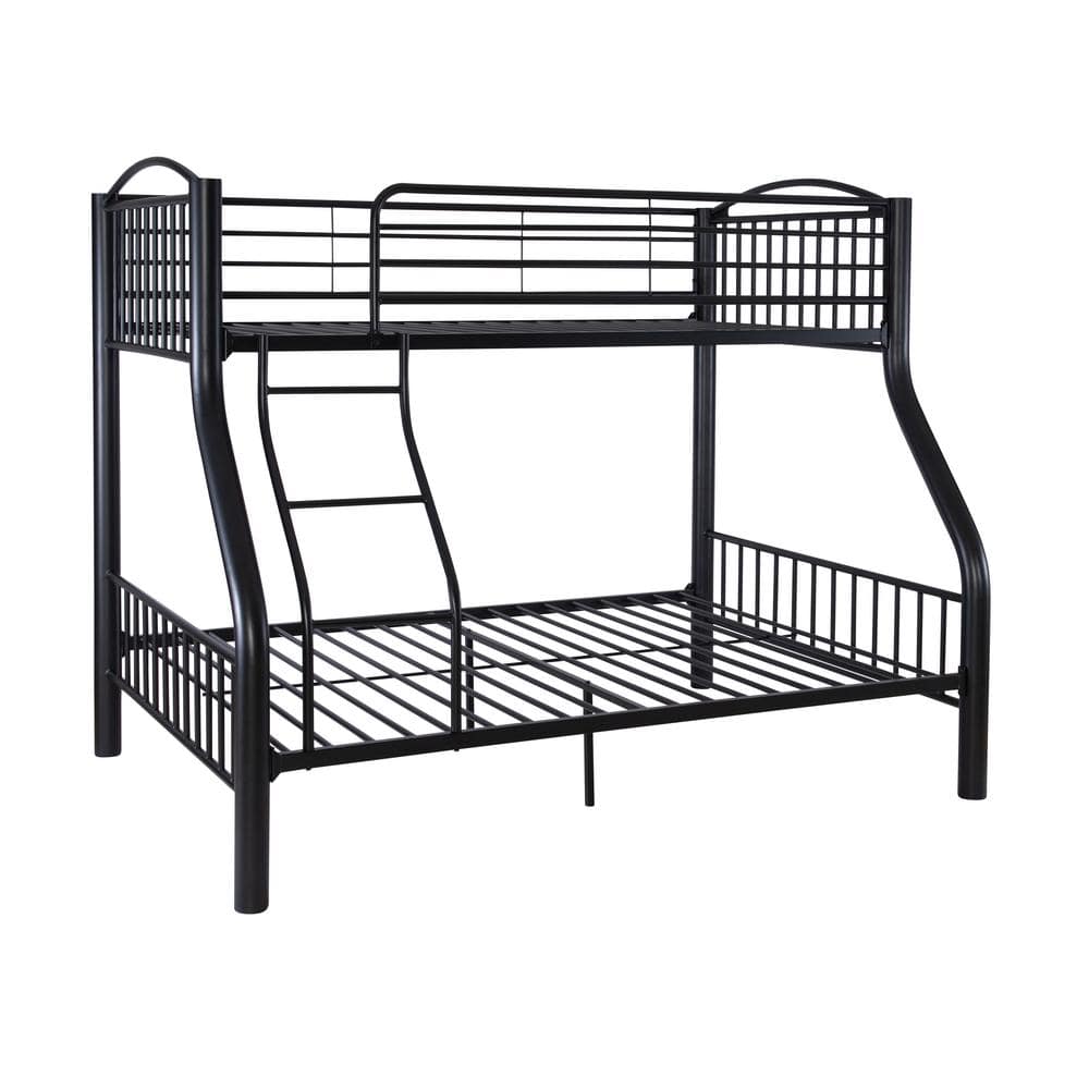 Linon Home Decor Janvier Black Powder Coated Heavy Metal Twin Over Full Bunk Bed