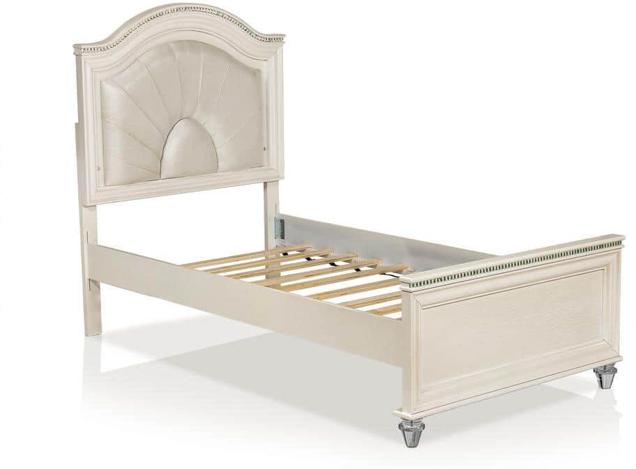 Furniture of America Panella Pearl White Twin Kid Bed