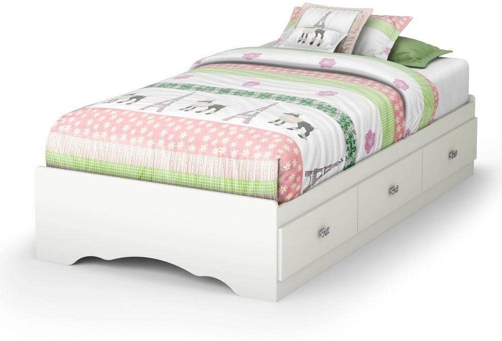 South Shore Tiara 3-Drawer Pure White Twin-Size Storage Bed