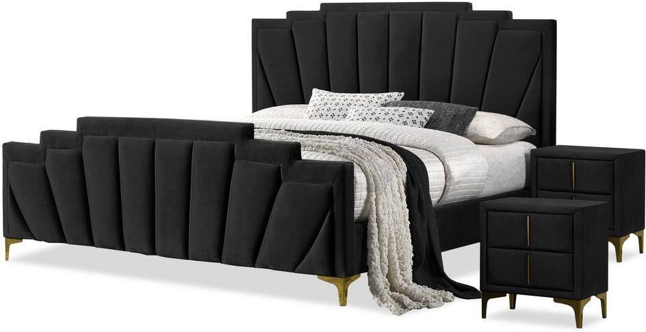 Furniture of America Cedarbrook 3-Piece Black with Care Kit Metal King Bedroom Set