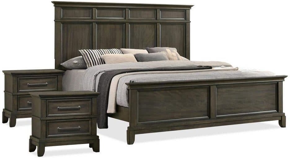 Furniture of America Emery Point 3-Piece Gray Wood California King Bedroom Set with Care Kit