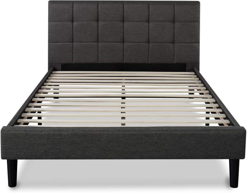 Zinus Axel Gray Frame Queen Upholstered Platform Bed