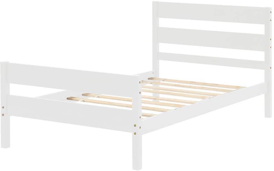 YOFE 41.8 in. W White Wood Frame Twin Platform Bed with Headboard and Footboard for Kids/Teens/Adults Bedroom