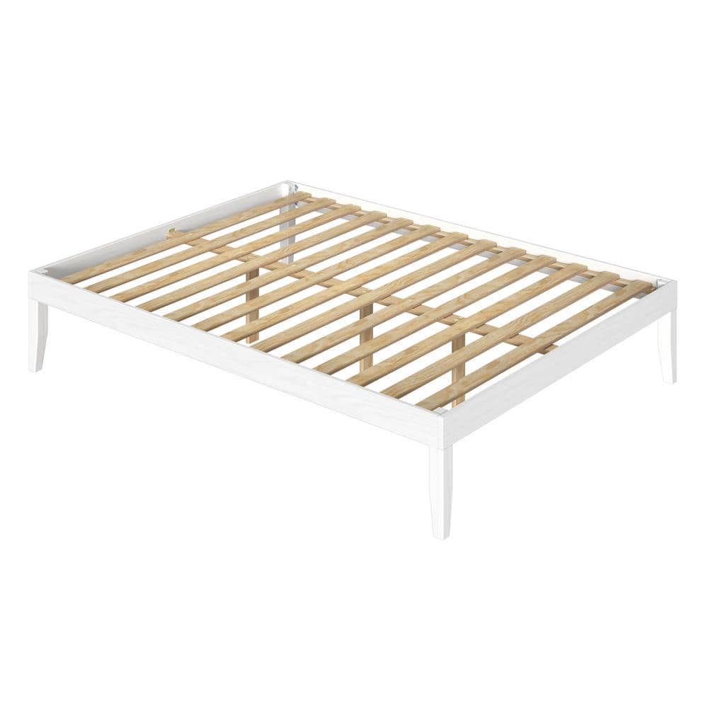 Linon Home Decor Pheba White Wood Frame Queen Platform Bed