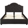 Noble House Cordeaux Queen Wood Upholstered Bed Frame