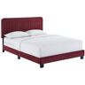 MODWAY Celine Maroon Channel Tufted Performance Velvet King Bed