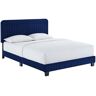 MODWAY Celine Navy Channel Tufted Performance Velvet Full Platform Bed