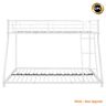 YOFE White Metal Bed Frame Twin over Full Bunk Bed with Full-Length Guard Rails & Ladders for Kids, Adults, Teenagers