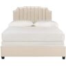 SAFAVIEH Streep Off-White Queen Upholstered Bed