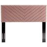 MODWAY Alyson Angular Channel Tufted Performance Velvet Twin Headboard in Dusty Rose