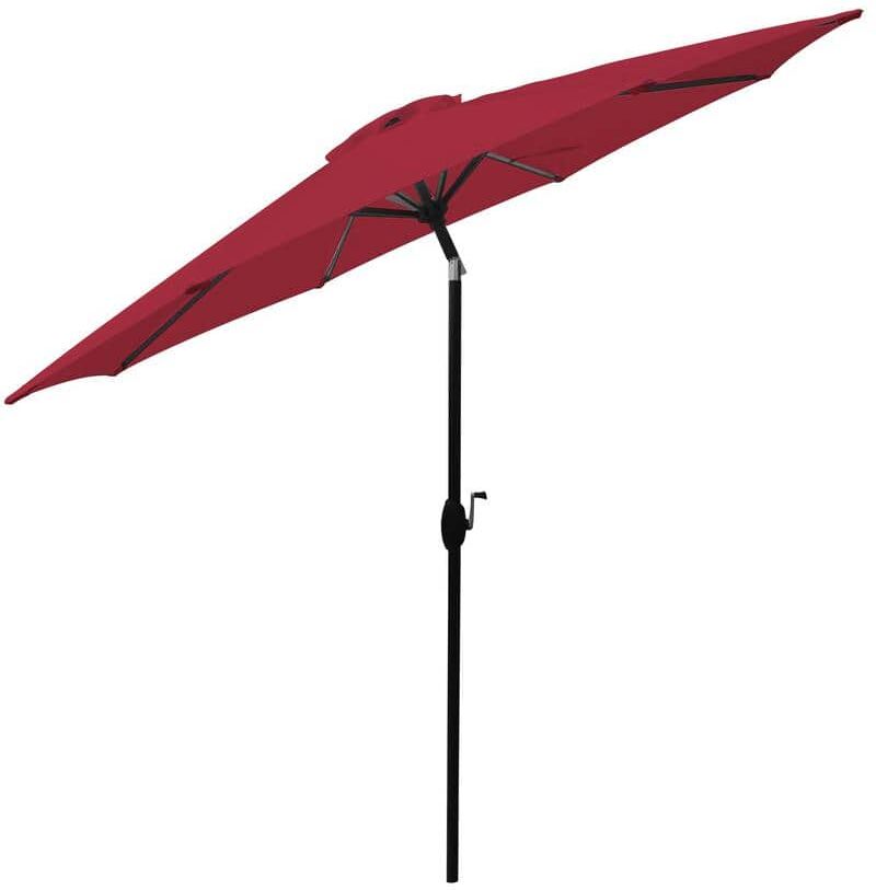 Bond 9 ft. Aluminum Market Patio Umbrella in Hibiscus Red