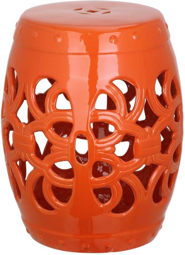 SAFAVIEH Imperial Vine Orange Ceramic Garden Stool