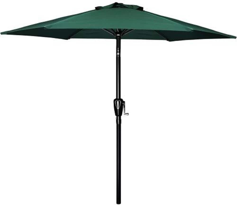 Siavonce Simple Deluxe 7.5 ft. Patio Outdoor Table Market Yard Umbrella with Push Button Tilt/Crank 6 Sturdy Ribs in Green