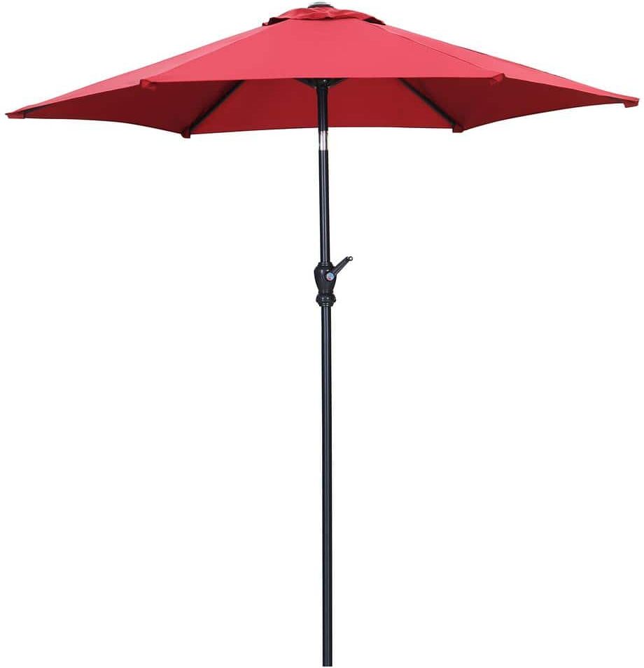 OVASTLKUY 7.5 ft. Market Table Outdoor Patio Umbrella in Red