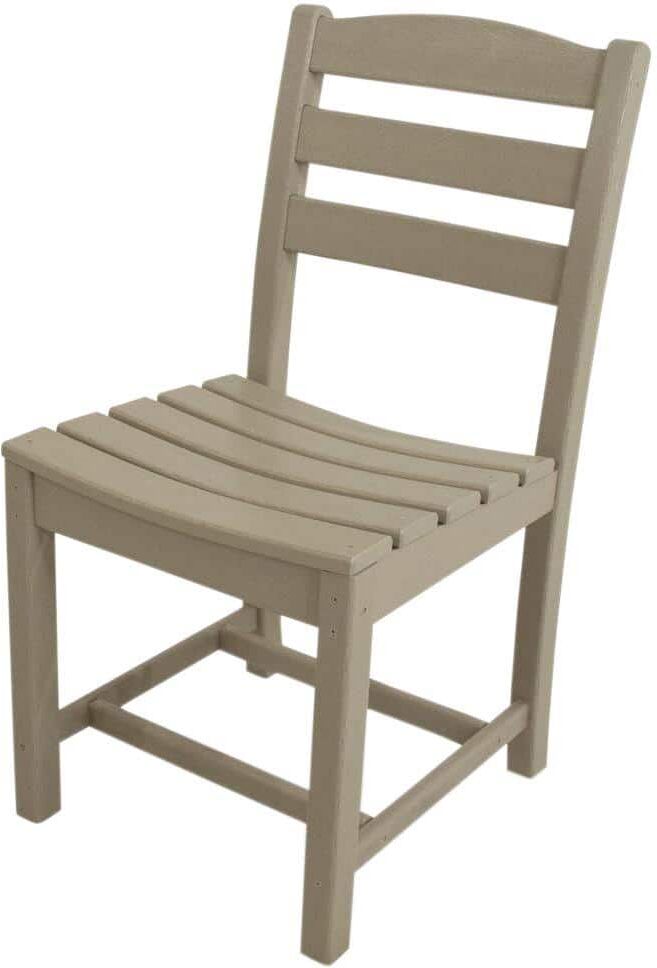 POLYWOOD La Casa Cafe Sand All-Weather Plastic Outdoor Dining Side Chair