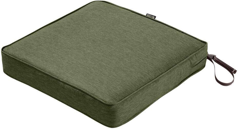 Classic Accessories Montlake Heather Fern Green 17 in. W x 17 in. D x 3 in. Thick Square Outdoor Seat Cushion