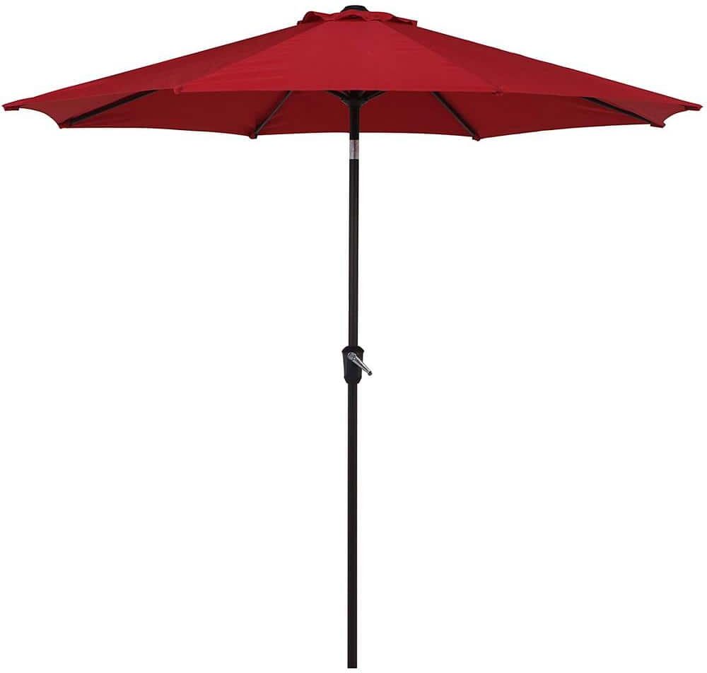 TIRAMISUBEST 9 ft. Aluminum Tilt Market Patio Umbrella in Red