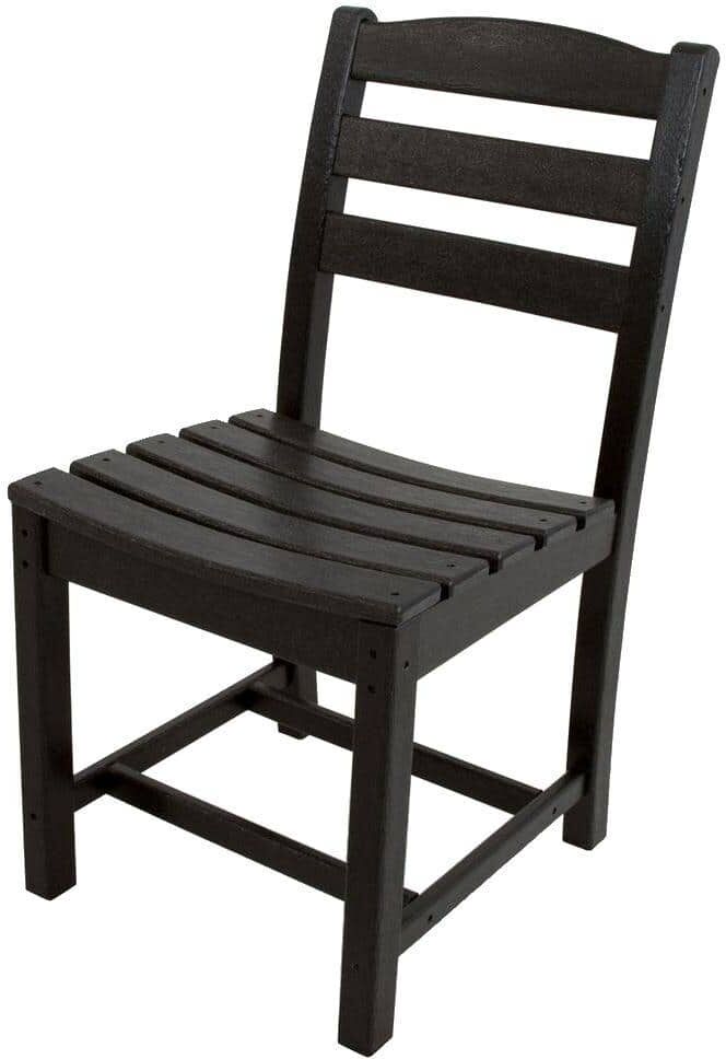 POLYWOOD La Casa Cafe Black All-Weather Plastic Outdoor Dining Side Chair