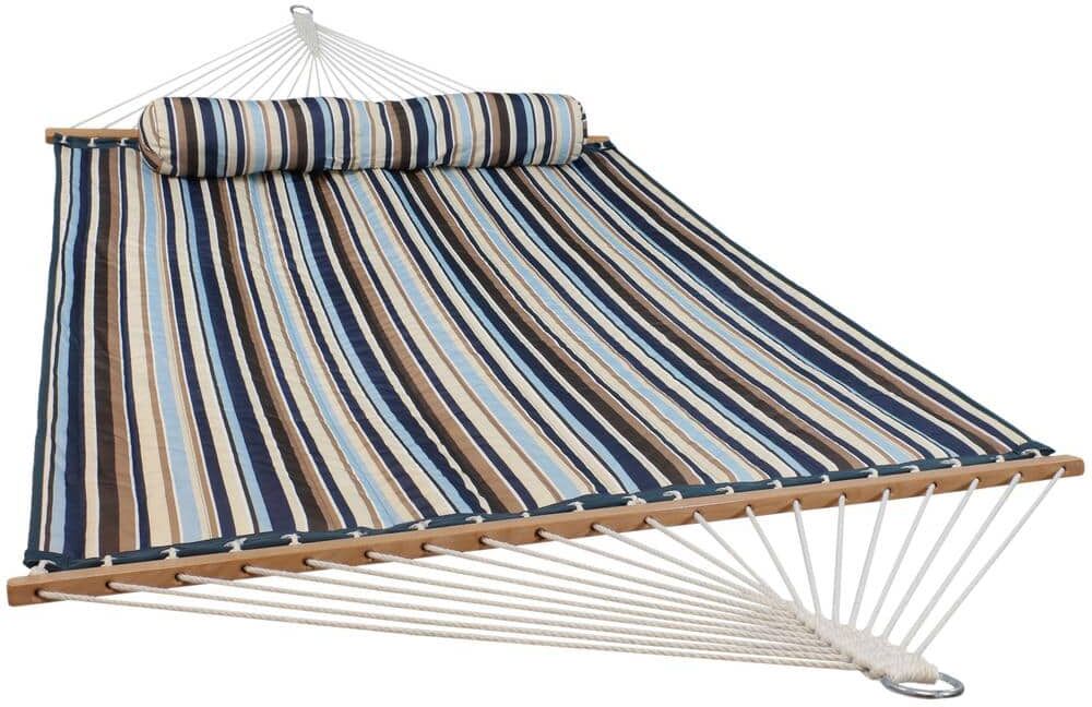 Sunnydaze Decor 11-3/4 ft. Quilted Double Fabric 2-Person Hammock in Ocean Isle