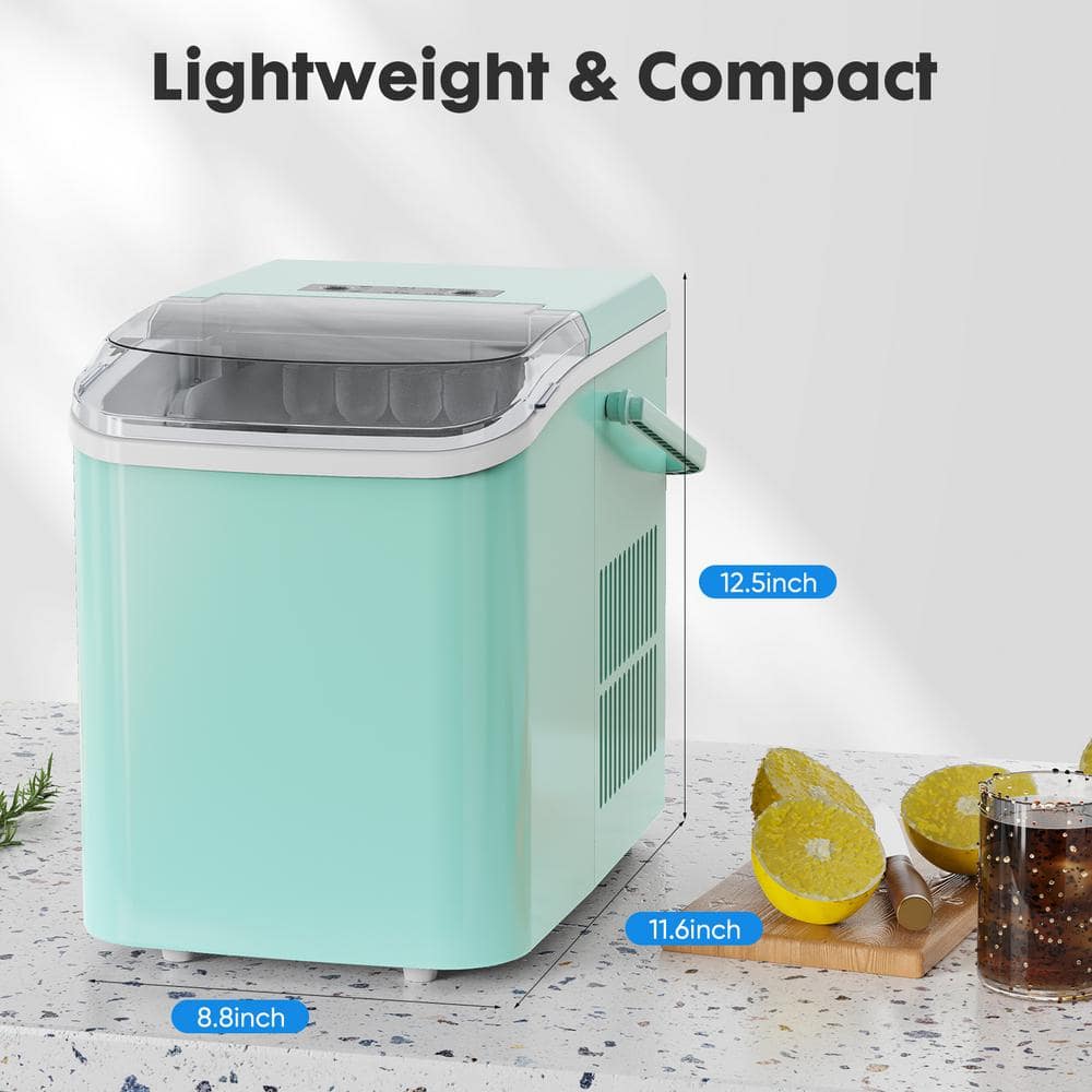 Otryad Small Portable Home Use Ice Maker in Green, 26 qt. Cooler