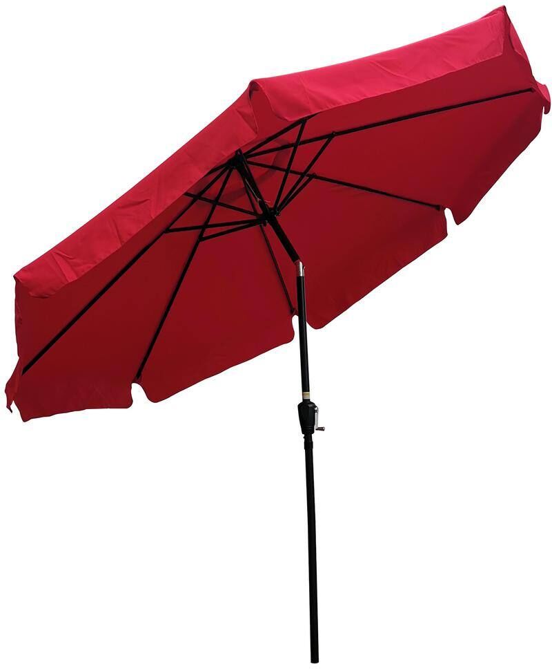 GAWEZA 10 ft. Metal Market Tilt Patio Umbrella in Red with Flap for Garden Deck Backyard Poolside