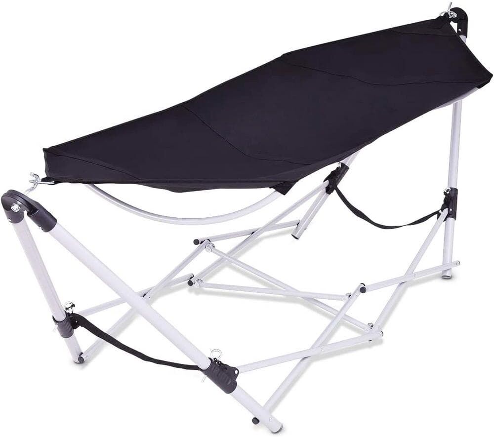 SUGIFT 8 ft. Portable Folding Hammock Bed with Steel Frame and Carry Bag