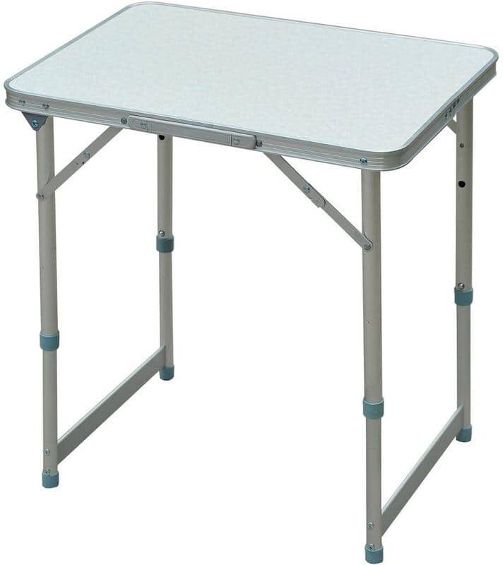 Outsunny 24 in. Aluminum Lightweight Portable Folding Easy Clean Camping Table with Carrying Handle and Height Adjustability