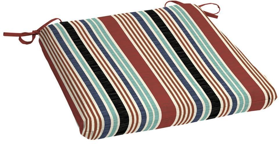 Hampton Bay 20 in. x 19 in. Contoured Outdoor Seat Cushion in Hawking Stripe