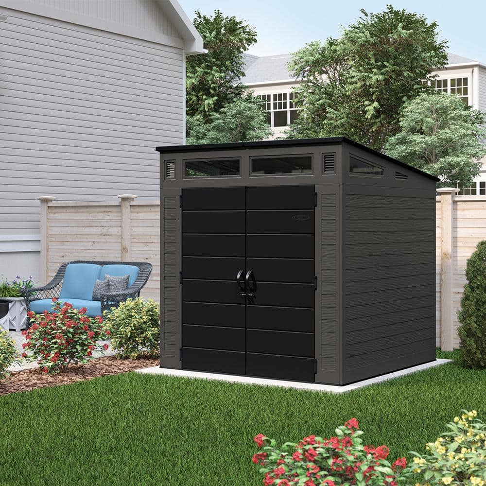 Suncast Modernist 7 ft. 2.5 in. x 7 ft. 3.5 in. x 7 ft. 5.5 in. Resin Storage Shed