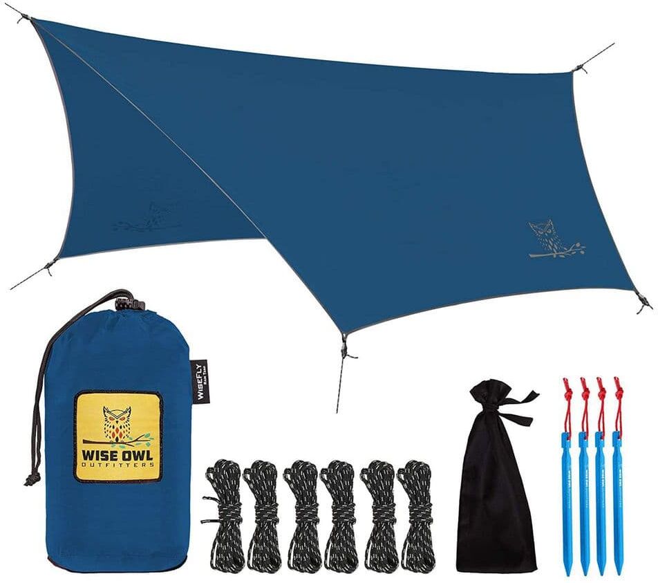 Wise Owl Outfitters Wisefly 11 ft. x 9 ft. Blue Hammock Rain Tarp, Accessory Only