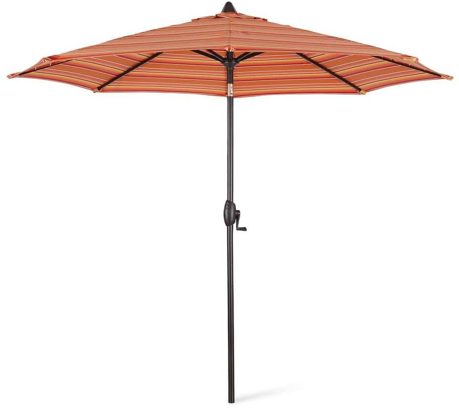 ULAX FURNITURE 9 ft. Aluminum Sunbrella Market Patio Umbrella in Dolce Mango